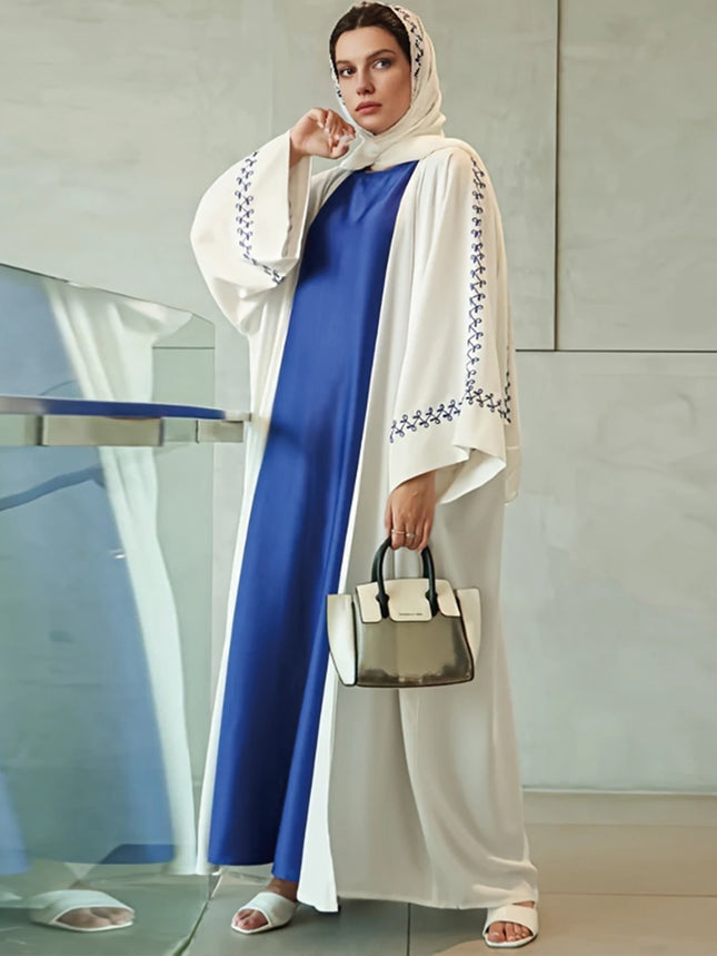 2025 NEW Saudi Arabia Dubai Muslim Women's Long Robe Hijabs Dress Eith Embroidered Design Set Abaya Female Full Length Outerwear