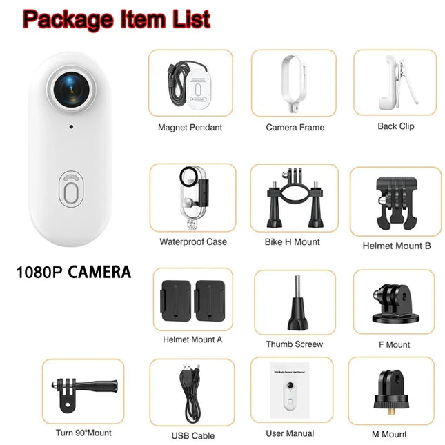 4K Action Camera for Bike Motorcycle Helmet Handlebar Mount with Waterproof Case 30FPS Sports Cam for Cycling Daily Vlogging